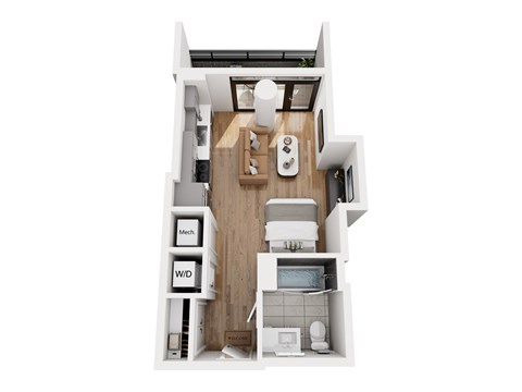 Floor plan for studio, 1 bath, 426 sqft